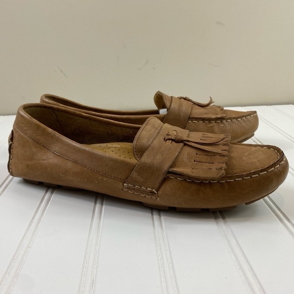 Cole Haan x NIKEAir Womens Sadle Tan Tobin Leather Driving Flat Loafers Sz 9.5AA - Picture 5 of 12